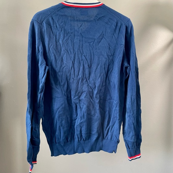 Lacoste LIVE! French Blue V-Neck Sweater - Picture 5 of 5